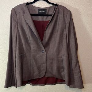 Lafayette 148 Notch Collar Blazer | Heathered Wine | Size 14